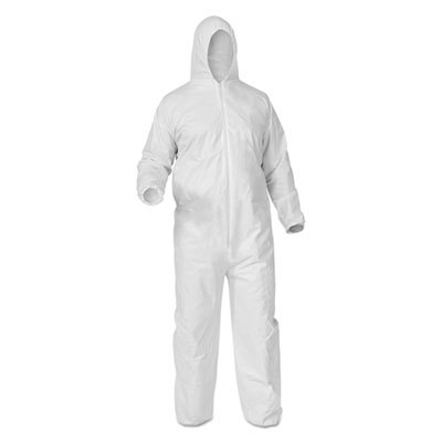 COVERALL,A35,HOODED,XL,WH